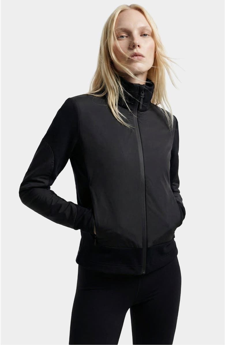 Rudsak Granada Zip-up Mixed Media Sweater Jacket, Main, color, Black