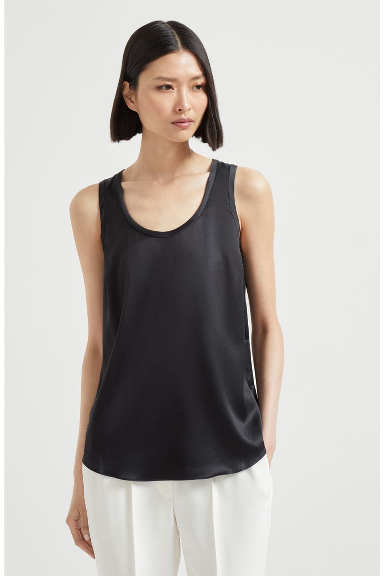 Satin top, Alternate, color, Black