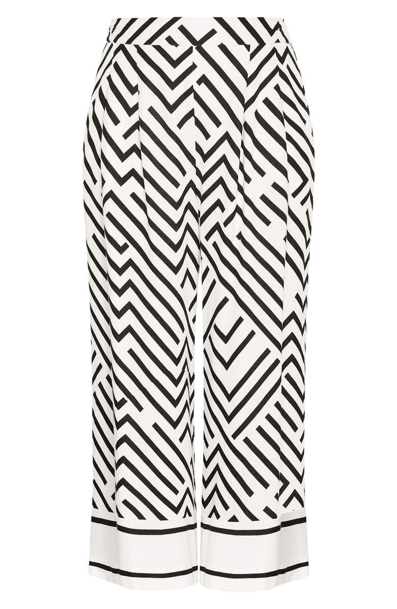 City Chic Linear Wide Leg Pants, Alternate, color, 