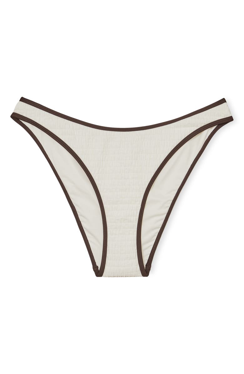 Reiss Johannah High Cut Bikini Bottoms, Alternate, color, Ivory/ Chocolate