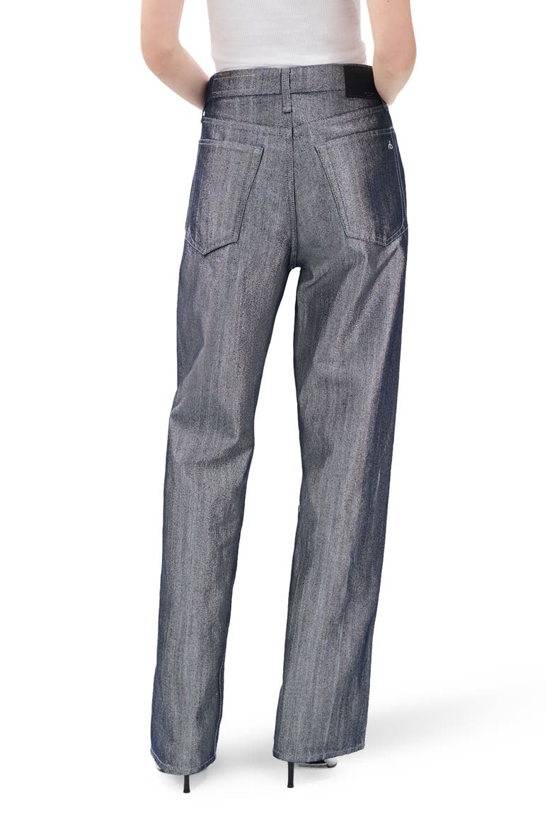 Logan Coated Wide Leg Jeans, Alternate, color, INDIGO SILVER LUREX