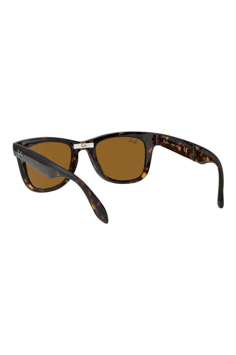 Wayfarer 54mm Folding Sunglasses, Alternate, color, LIGHT HAVANA