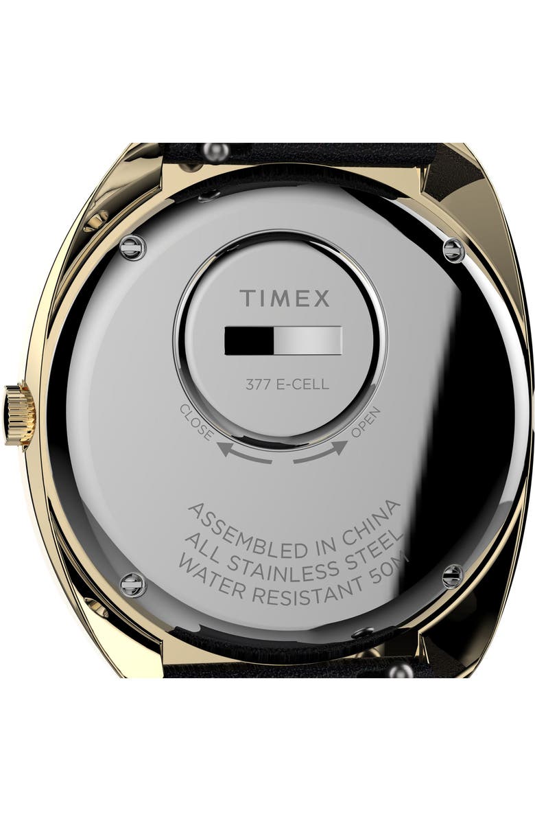 Timex<sup>®</sup> Q 1972 Reissue Leather Strap Watch, 43mm x 39mm, Alternate, color, Gold