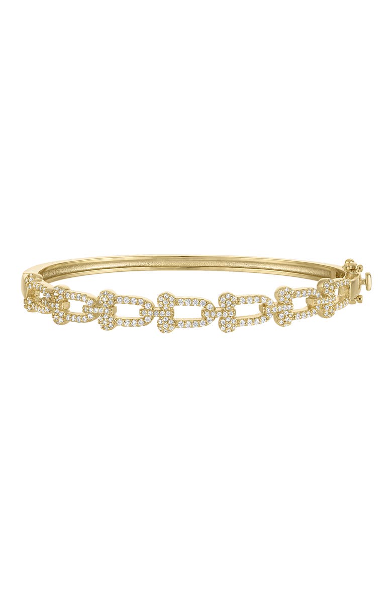 Link Cubic Zirconia Hinged Bracelet, Main, color, GOLDTONE