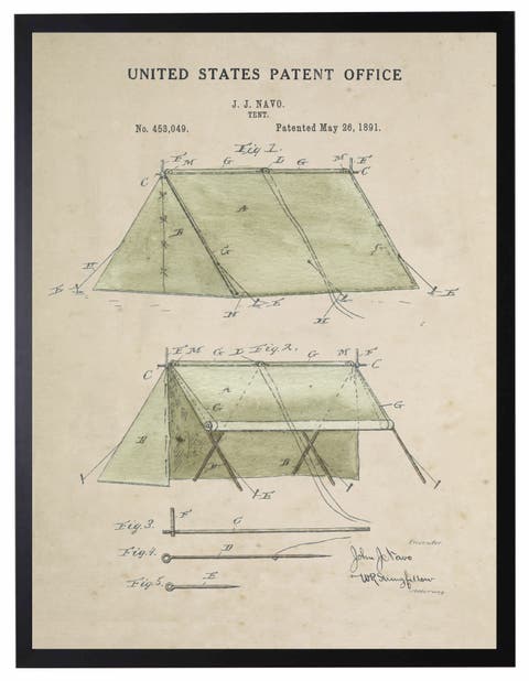 Tent Patent in Black Frame