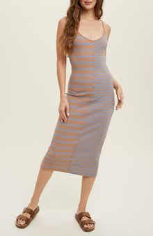 WISHLIST Multi Stripe Knit Midi Dress