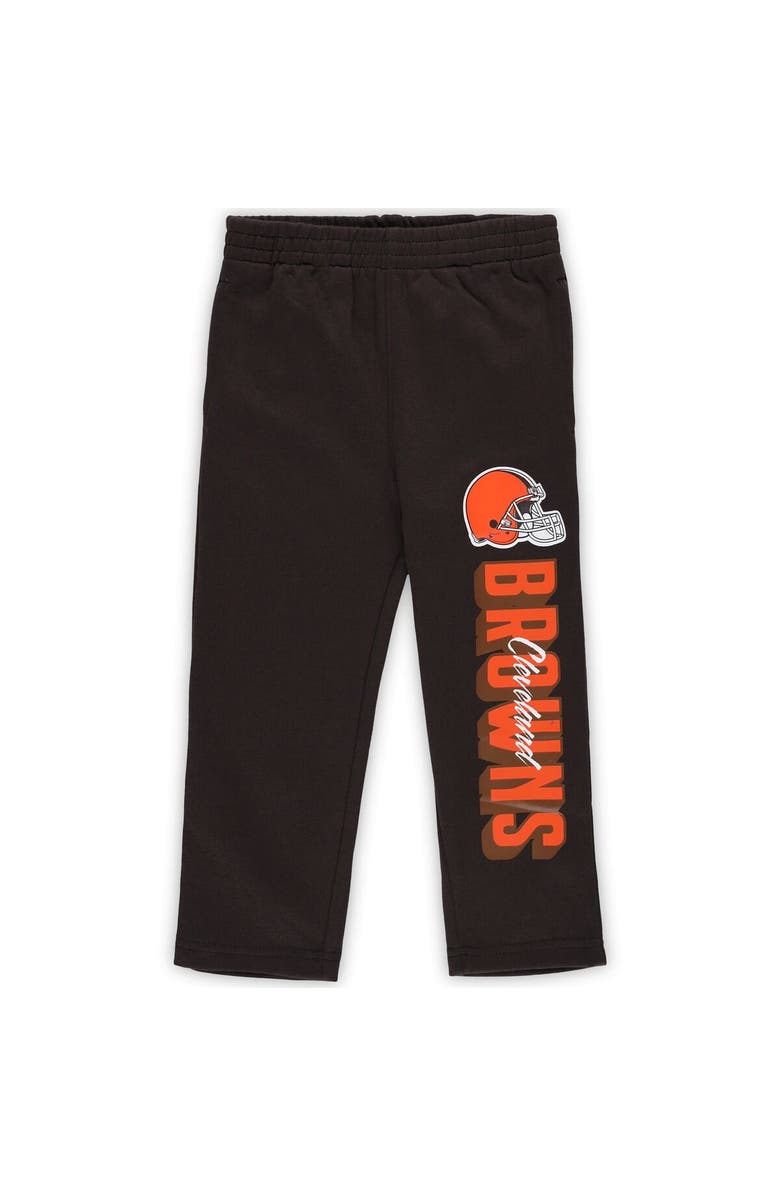 Outerstuff Toddler Brown Cleveland Browns Coin Toss Pullover Fleece Hoodie & Pants Set, Alternate, color, Brown