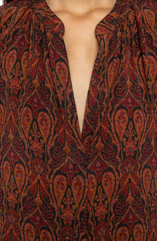 Zadig & Voltaire Tinko Paisley Print Long Sleeve Shirt In Brown