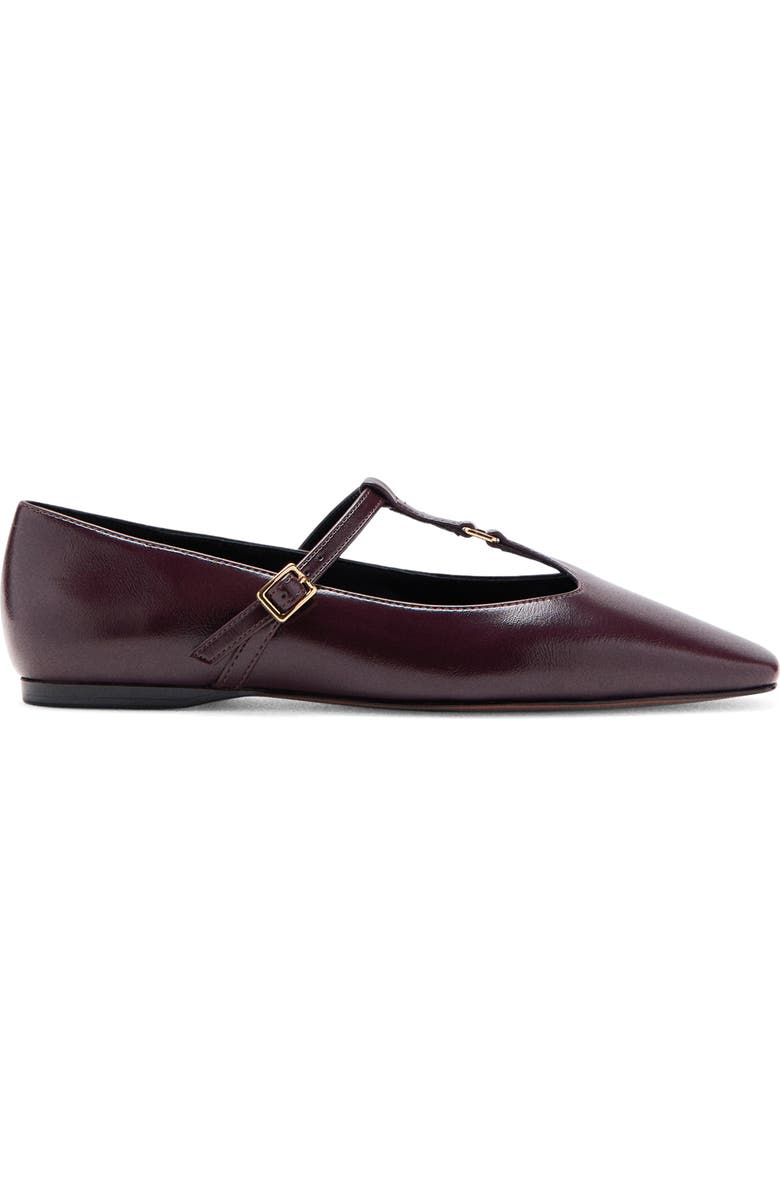 MANGO T-Strap Flat, Alternate, color, Burgundy
