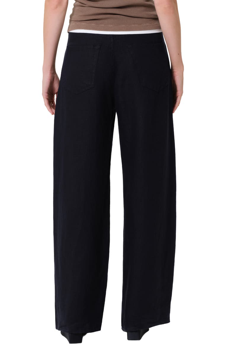 Citizens of Humanity Brynn Drawstring Waist Wide Leg Linen Pants, Alternate, color, True Navy
