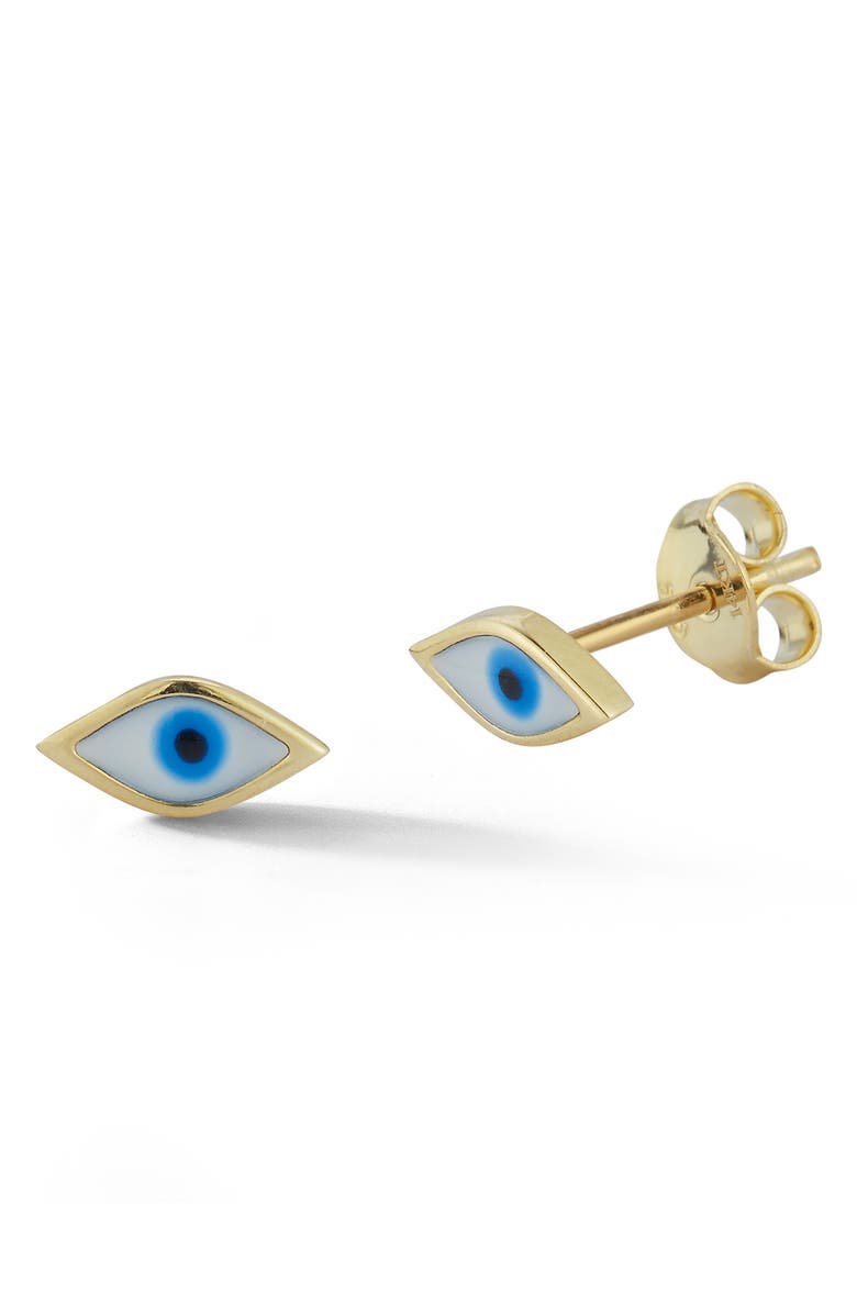 Ember Fine Jewelry 14K Gold Evil Eye Stud Earrings, Main, color,