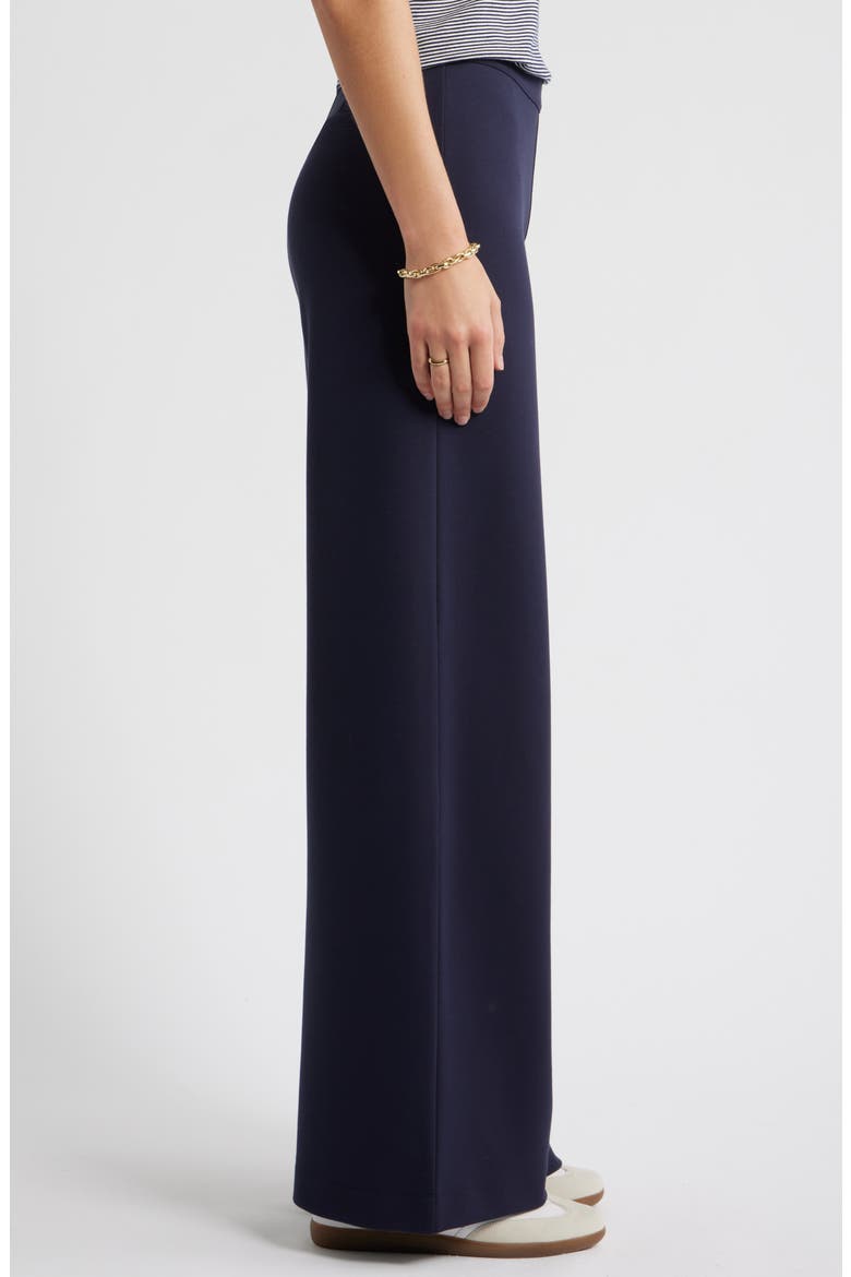 High Waist Wide Leg Ponte Pants, Alternate, color, NAVY NIGHT
