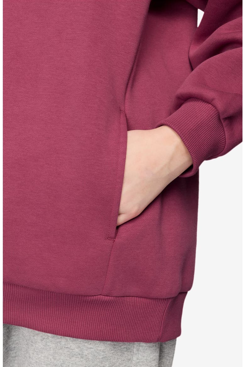 Kids' Sportswear Club Fleece Oversize Hoodie, Alternate, color, 634 SWEET BEET/MEAD GOLD/GOLD
