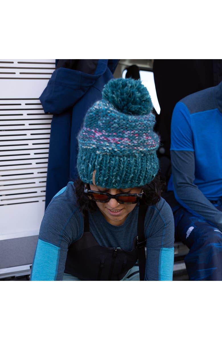 Turtle Fur Firefly Pom Winter Hat, Alternate, color, Emerald