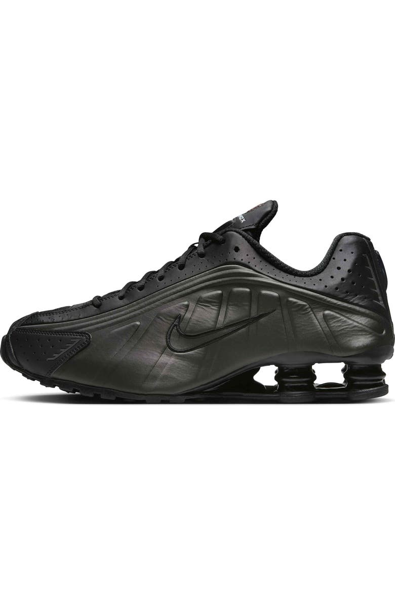 Nike Shox R4 Sneaker, Alternate, color, 001 001 001 001 Black/Black/Bright Crimson/Black