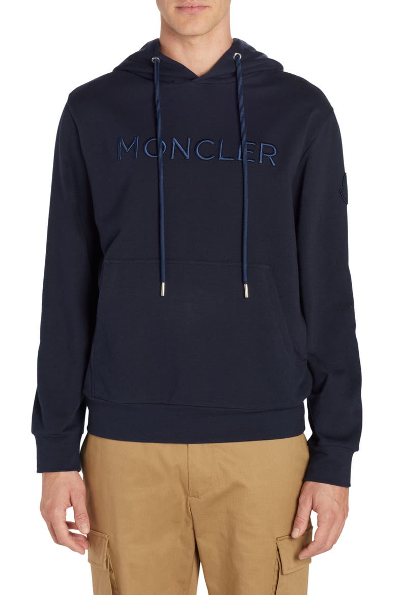 Embroidered Logo Hoodie, Main, color, NAVY