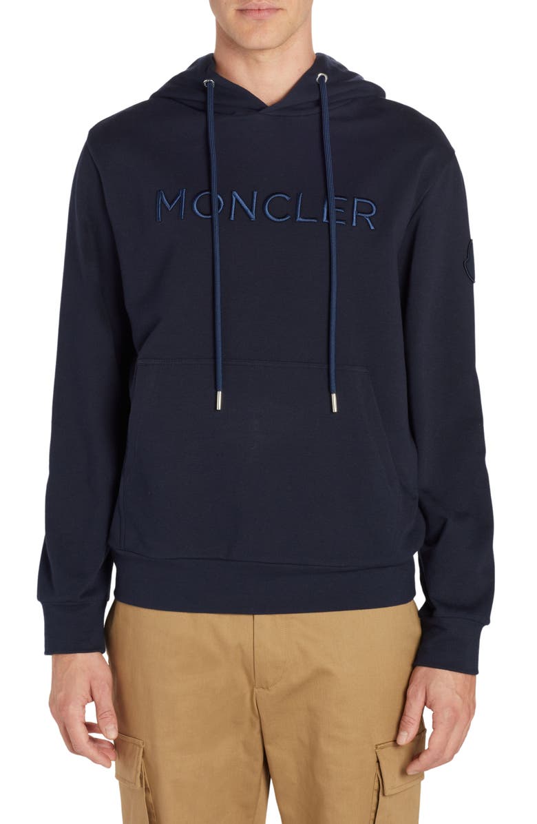 Moncler Embroidered Logo Hoodie, Main, color, 