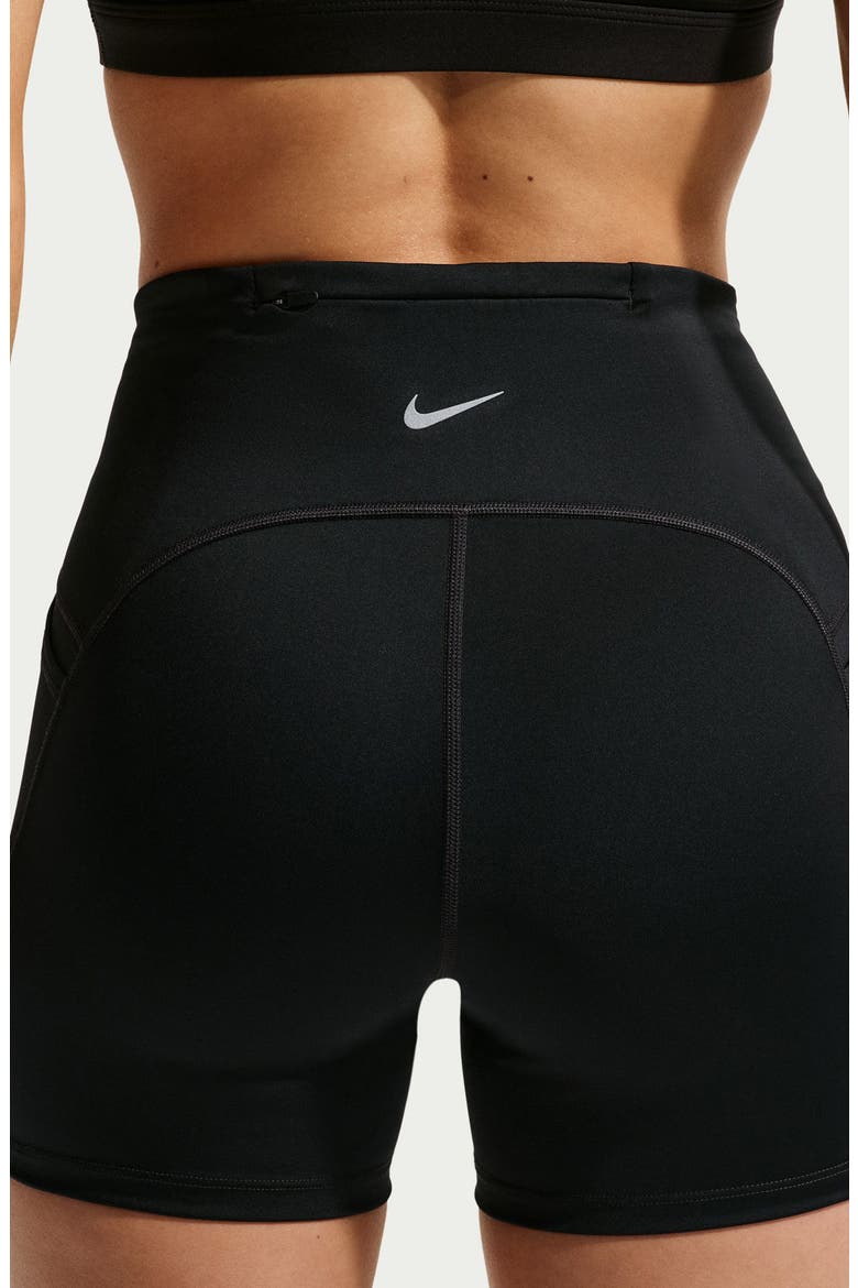 Swift Dri-Fit High Waist Bike Shorts, Alternate, color, 010 010 BLACK/REFLECTIVE SILV
