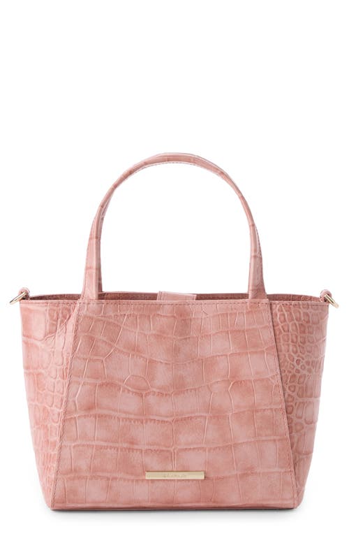 Brahmin Small Mona Croc Embossed Leather Tote in Blush at Nordstrom
