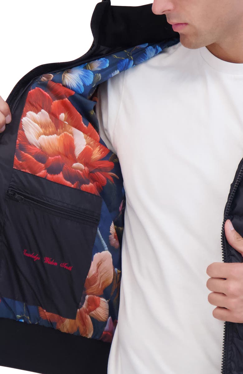 Robert Graham Water Repellent Quilted Bomber Jacket, Alternate, color, Black