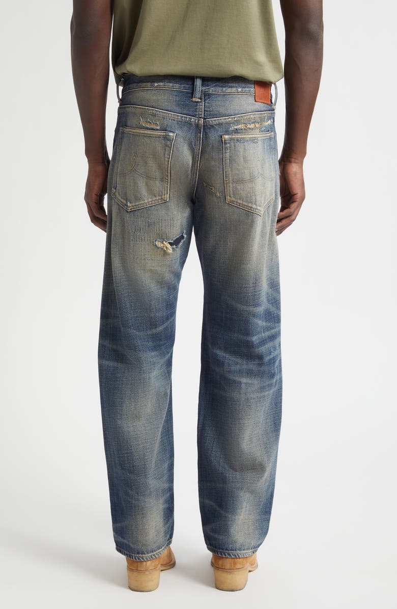 Double RL Relaxed Fit Ripped & Repaired Straight Leg Jeans, Alternate, color, Averie Wash