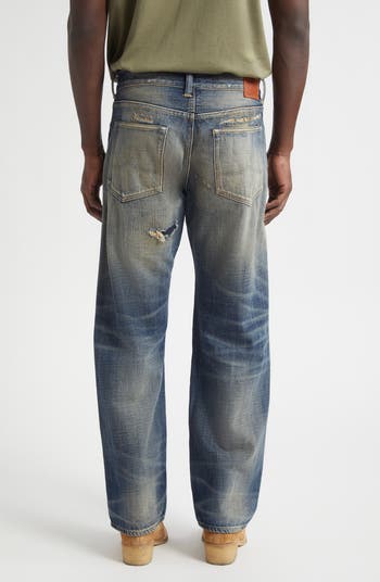 Double RL Relaxed Fit Ripped & Repaired Straight Leg Jeans | Nordstrom