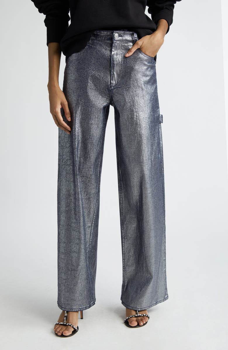 Isabel Marant Étoile Metallic Carpenter Jeans, Main, color, 
