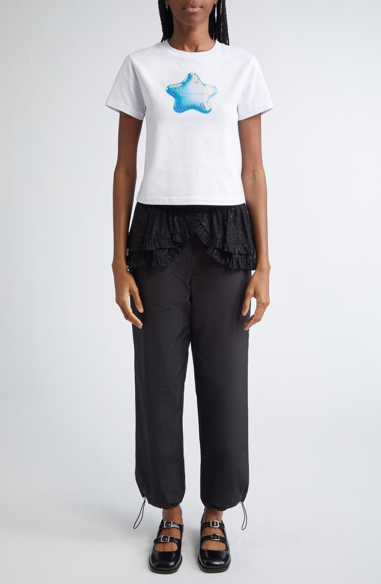 Sandy Liang Ame Graphic Baby Tee, Alternate, color, White