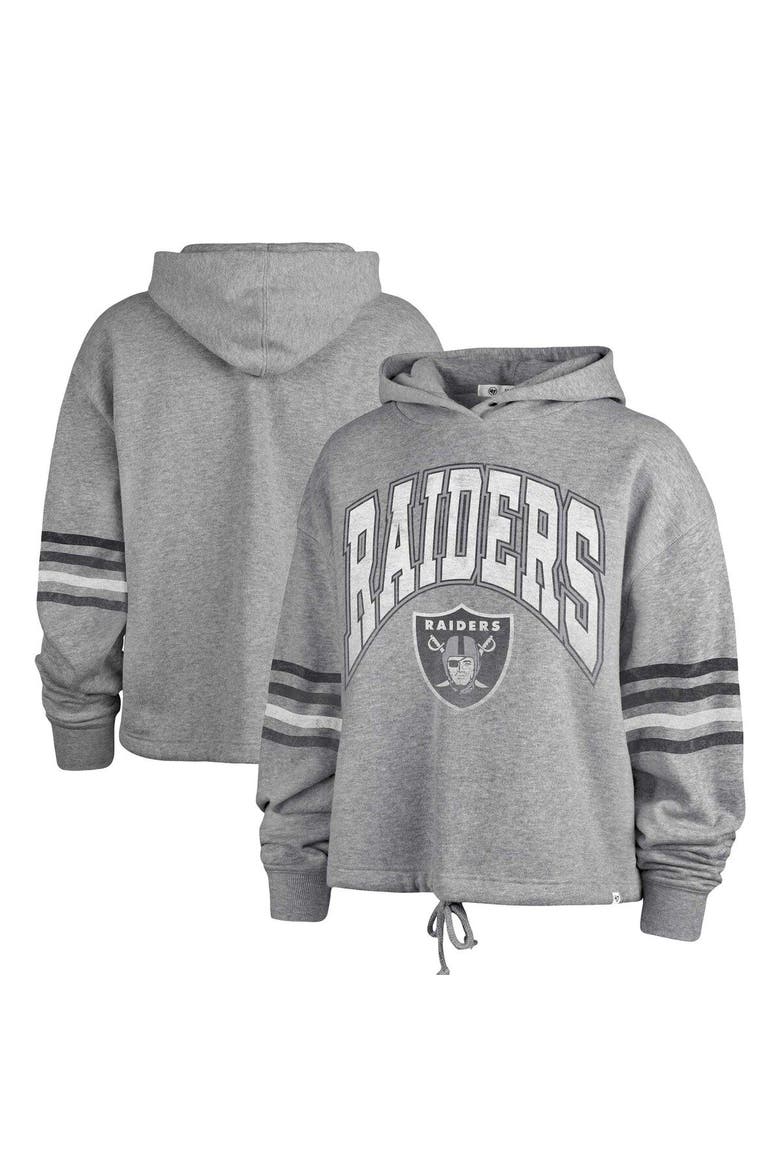 Women's '47 Heather Gray Las Vegas Raiders Upland Bennett Pullover Hoodie, Main, color, Heather Gray