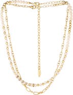 Ettika Set of 2 Freshwater Pearl and Chain Necklaces