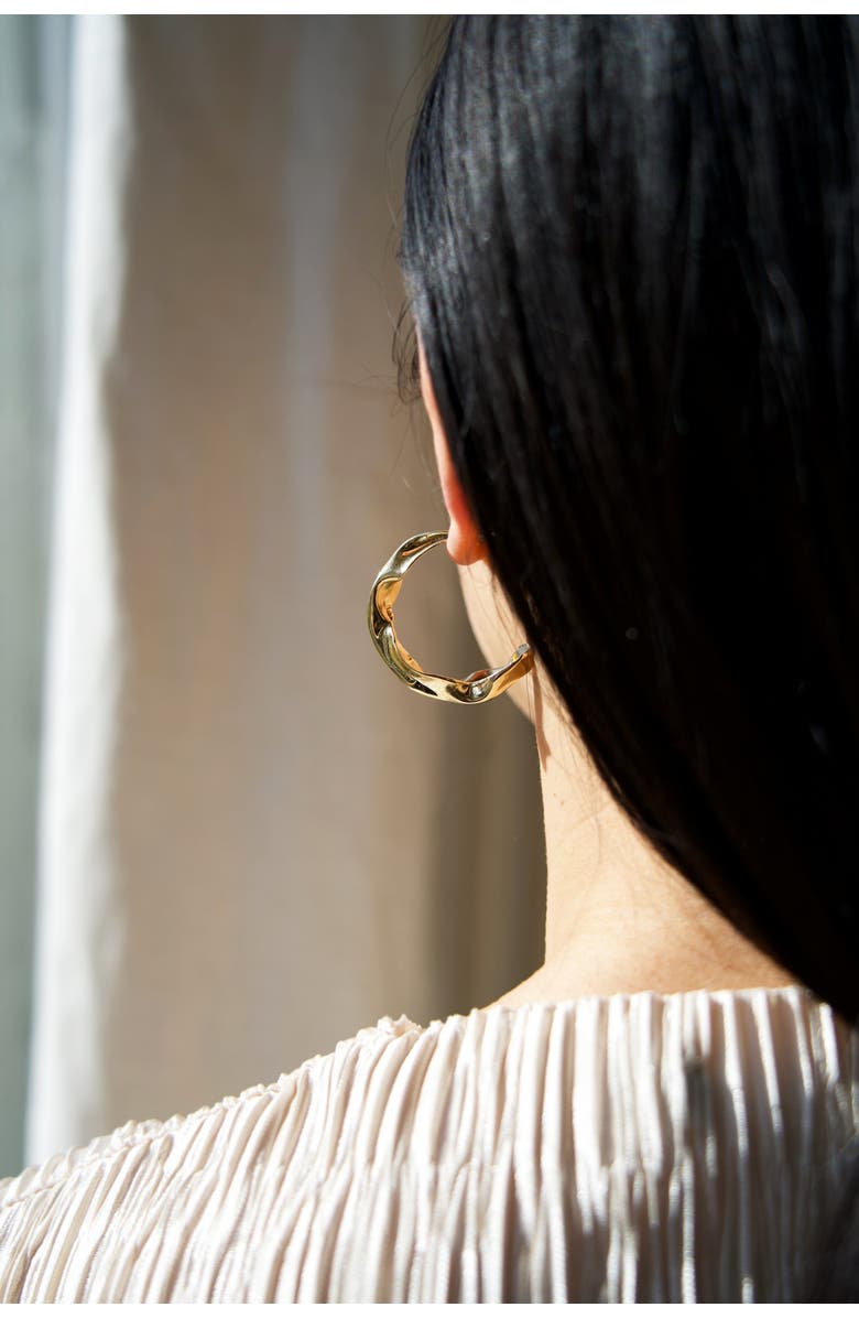 Odette New York Fender Hoop Earrings, Alternate, color, Brass