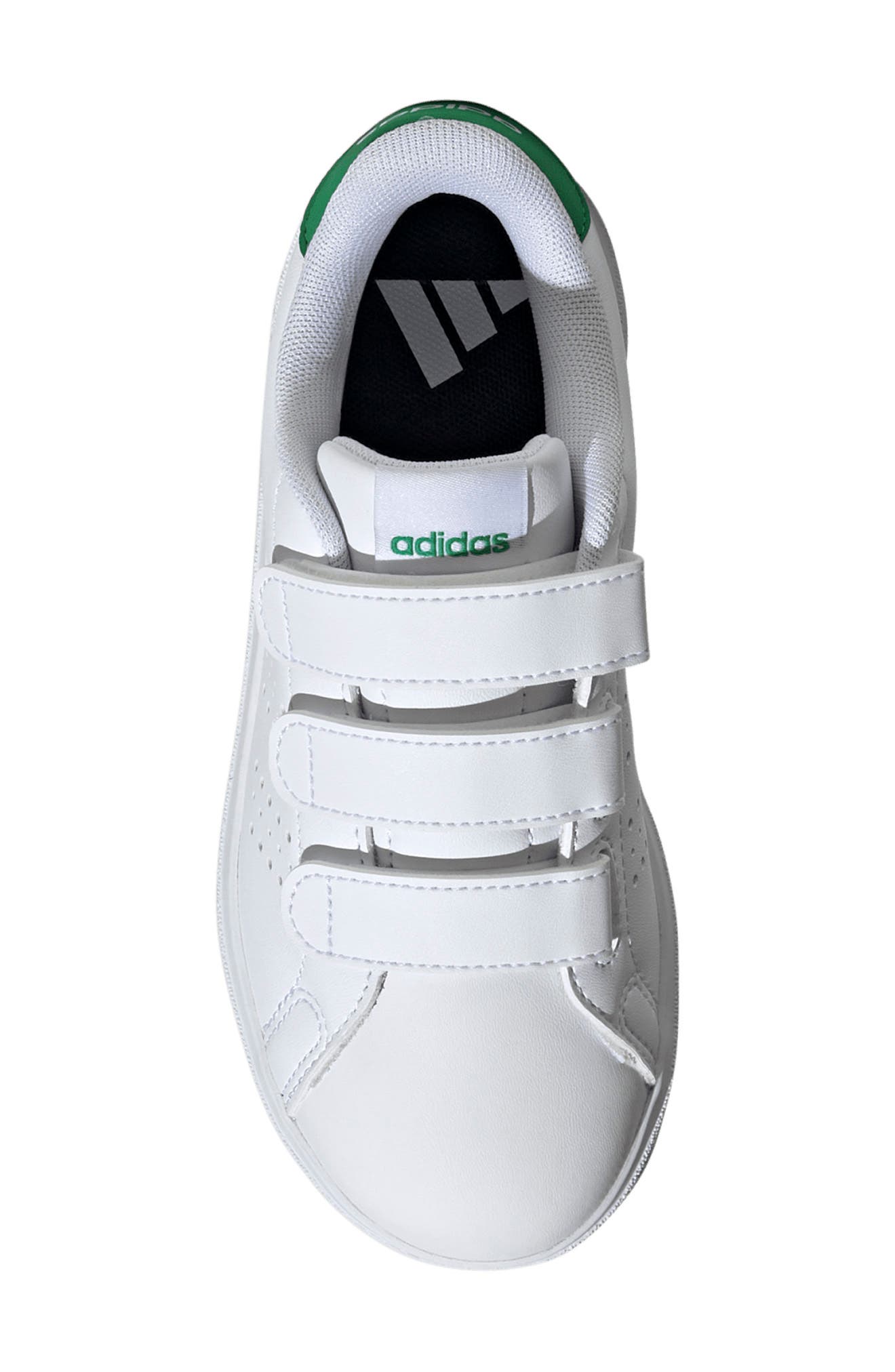 adidas Kids' Advantage Base 2.0 Sneaker, Alternate, color, White/ White/ Green