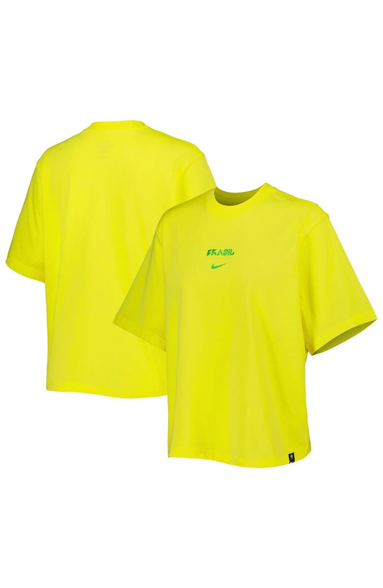 Nike Women's Nike Yellow Brazil Women's National Team Fearless Top, Main, color, 