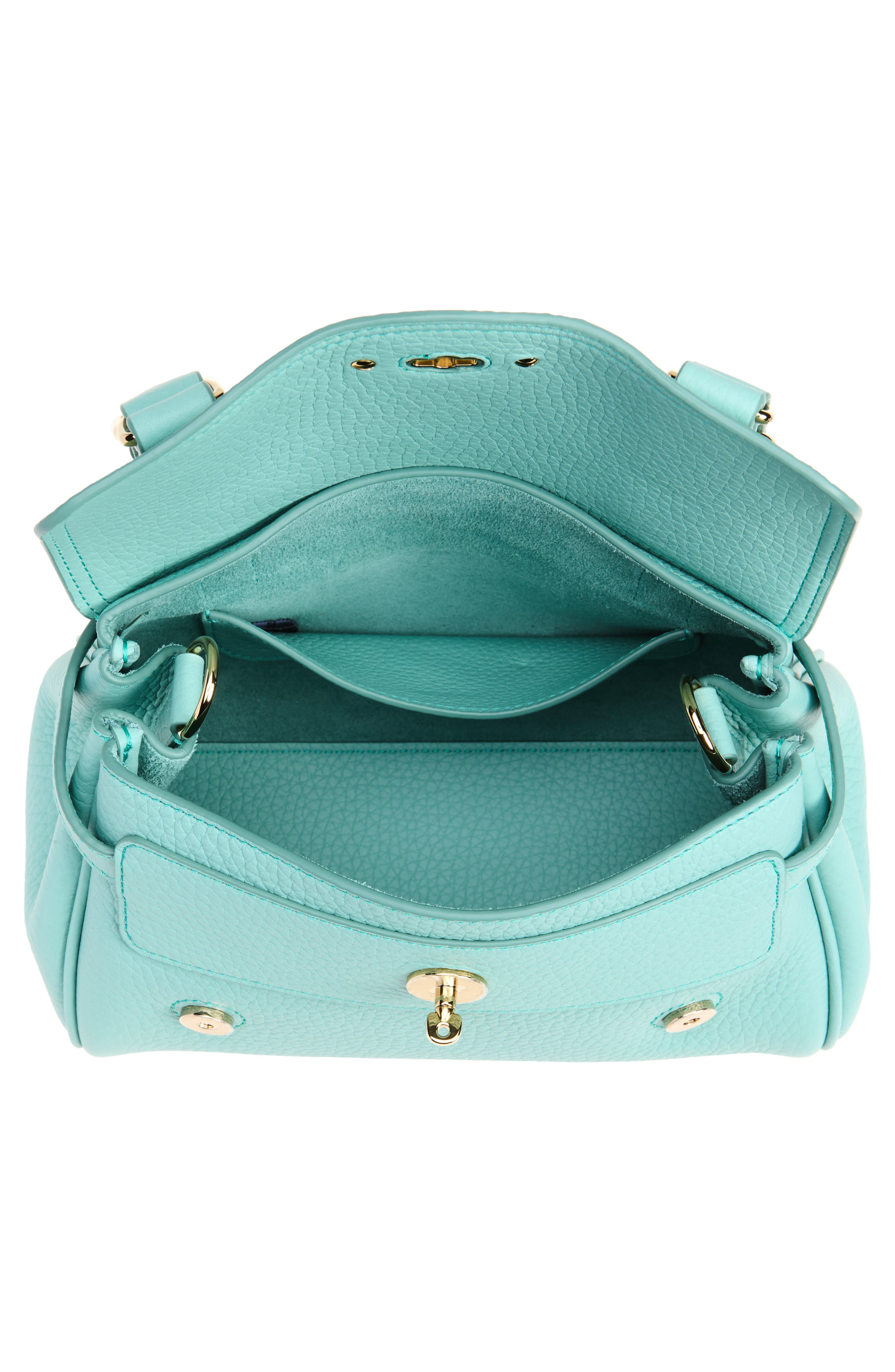 Mini Alexa Leather Satchel, Alternate, color, MARINA BLUE