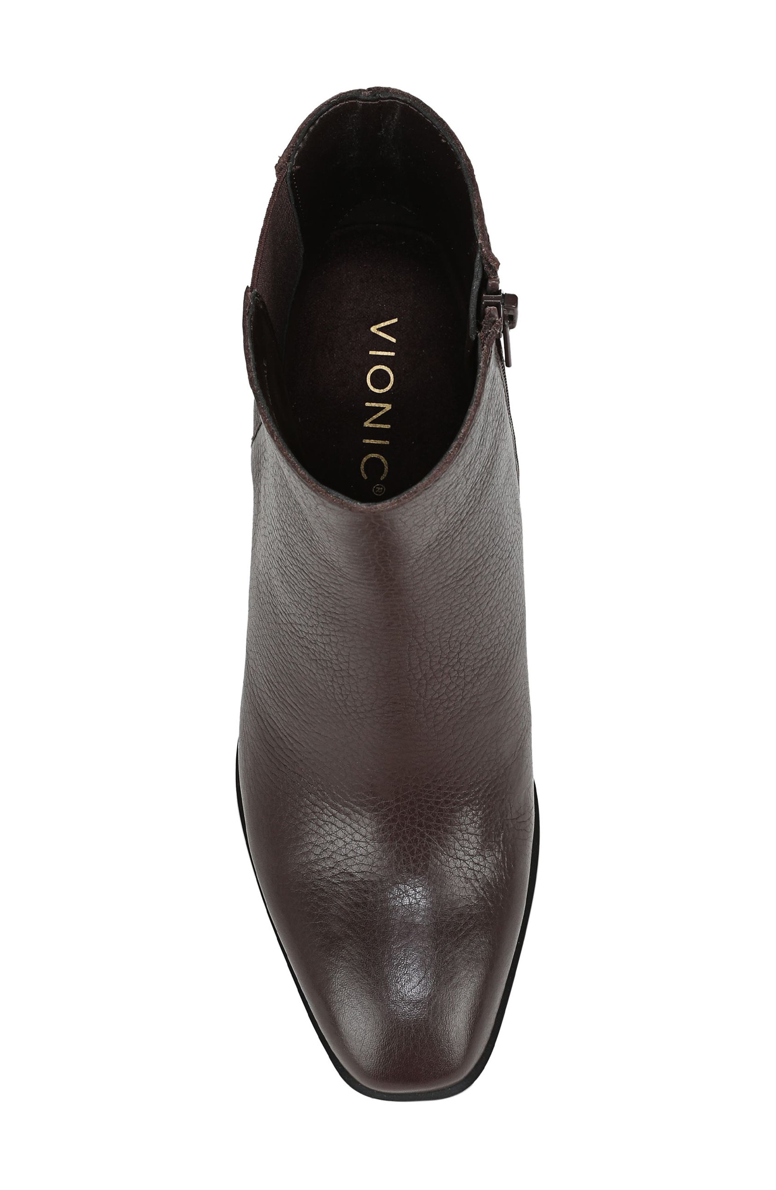 Vionic Vynn Plain Toe Bootie, Alternate, color, Chocolate Ganache