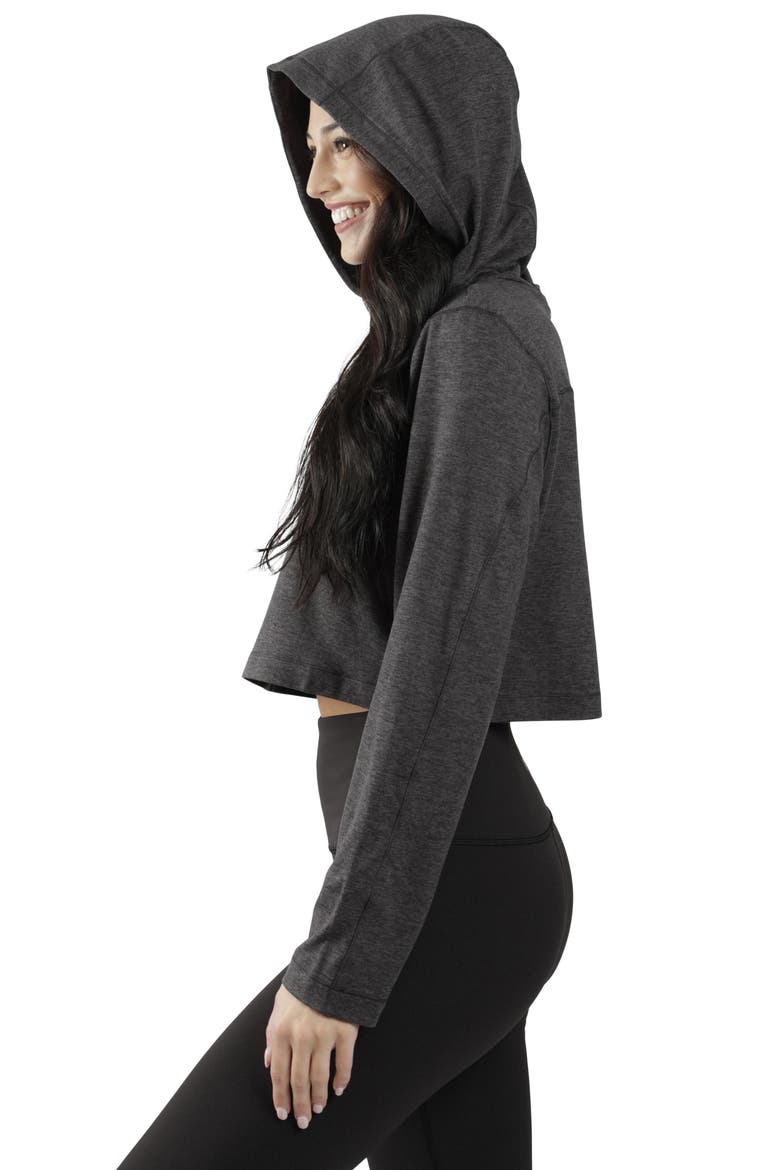 Half Zip Pullover Hoodie Top, Alternate, color, HTR. NIGHT