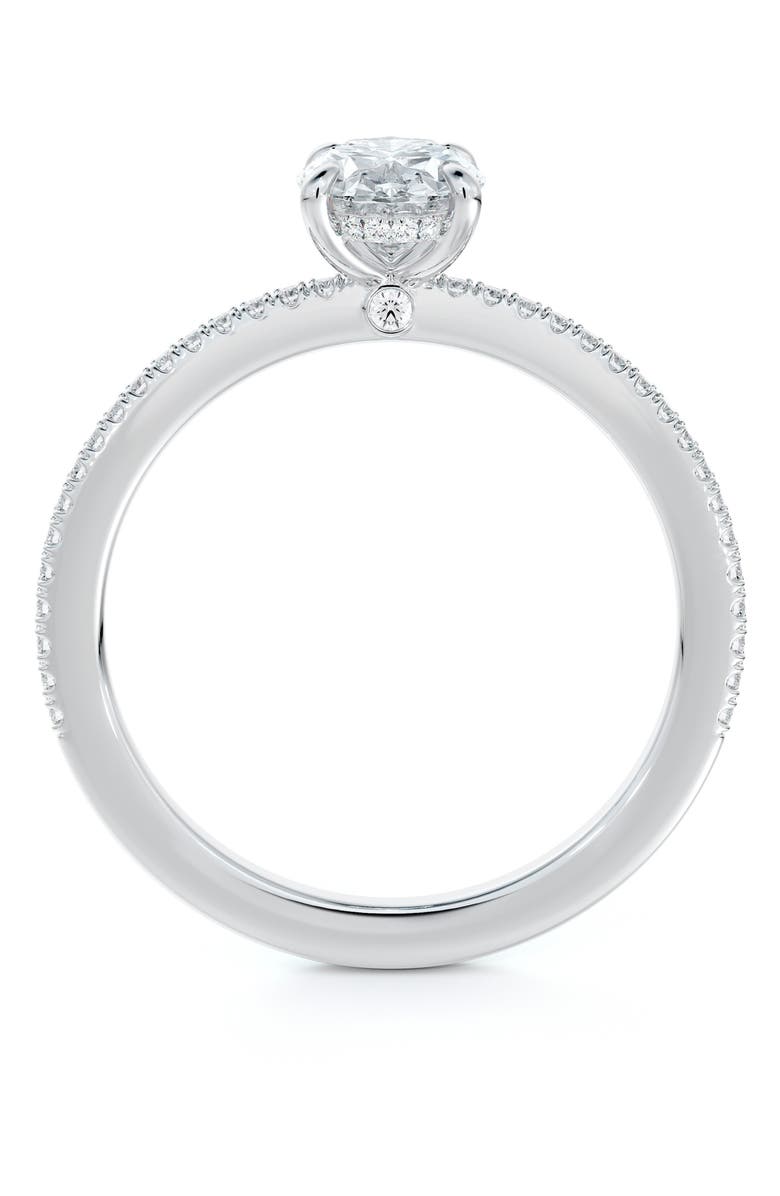 De Beers Forevermark x Micaela Simply Solitaire Oval Diamond Engagement Ring with Diamond Band, Alternate, color, 