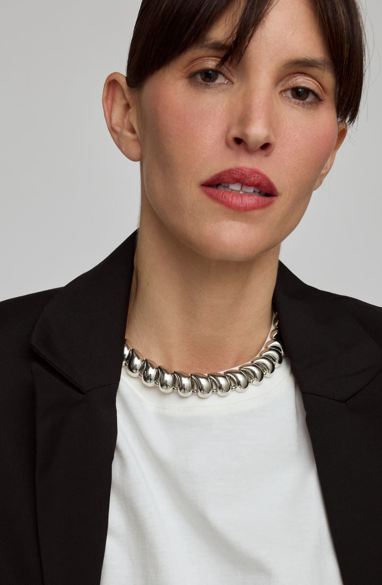 st. Moran Teardrop Beaded Statement Necklace, Alternate, color, Silver