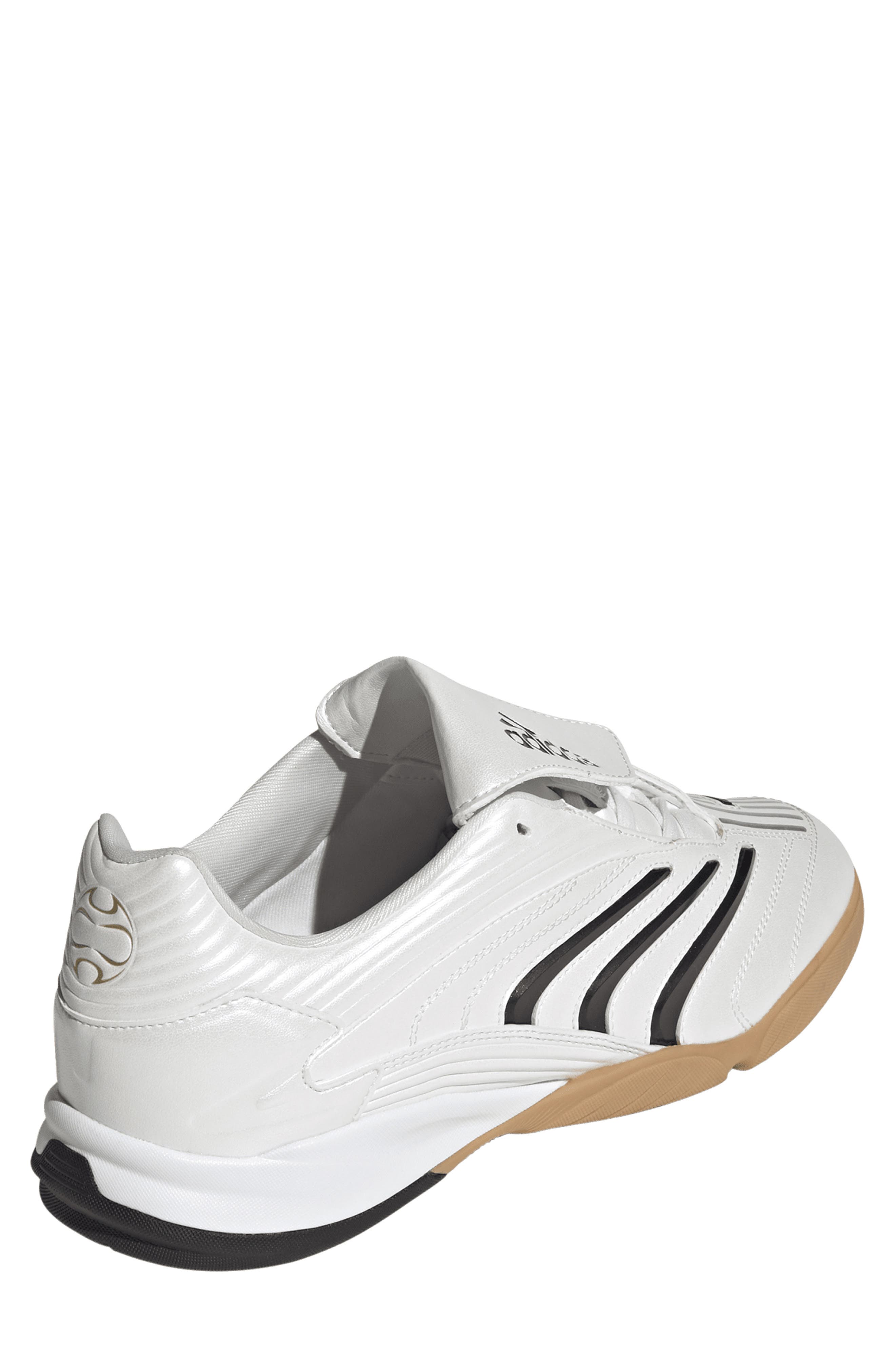 adidas Gender Inclusive Predator Sala Soccer Sneaker, Alternate, color, Zero Metallic/ Black/ Gum