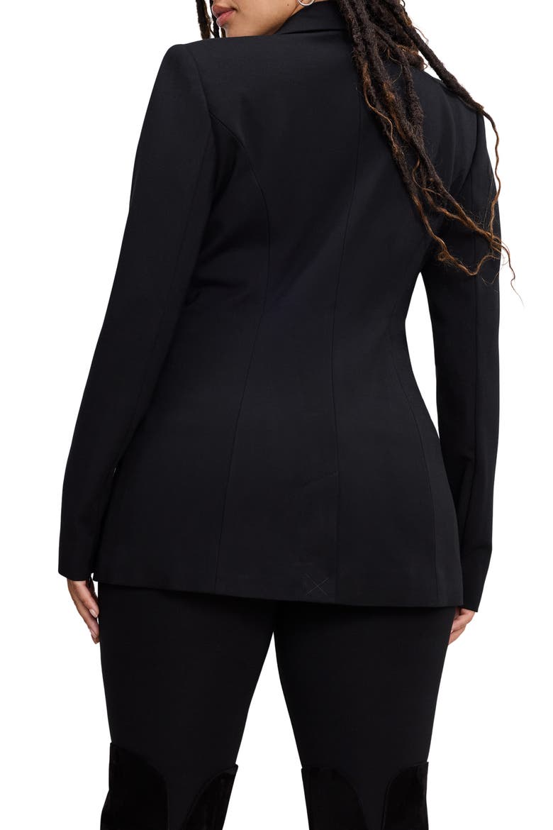 Embellished Double Breasted Blazer, Alternate, color, BLACK001