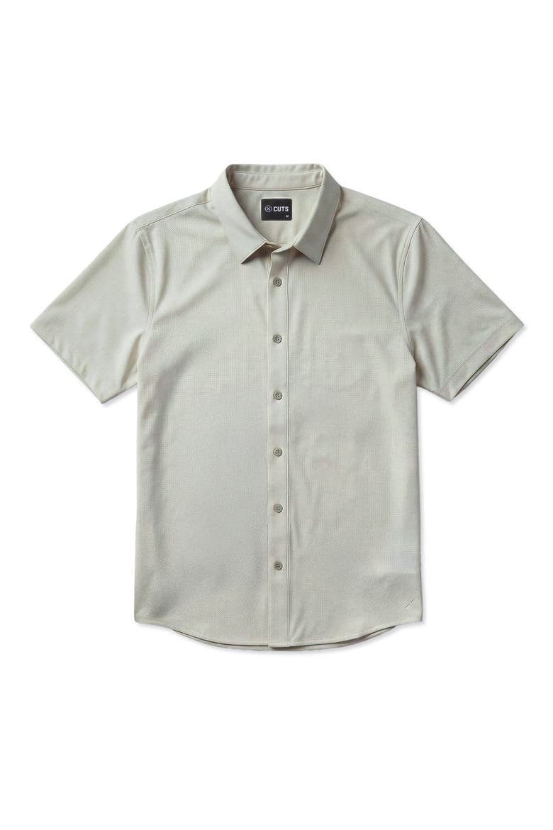 Crossover Performance Short Sleeve Button-Up Shirt, Alternate, color, MOURNING DOVE