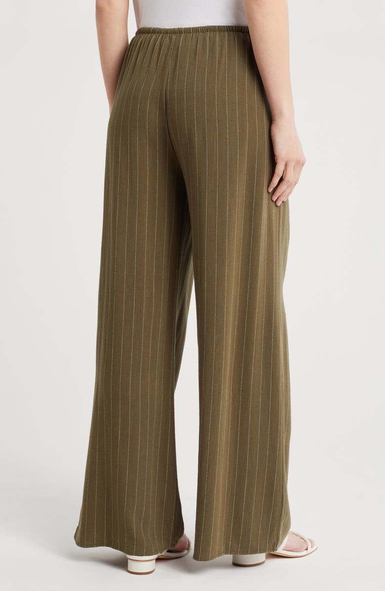 Renee C Wide Leg Drawstring Pants, Alternate, color, Olive