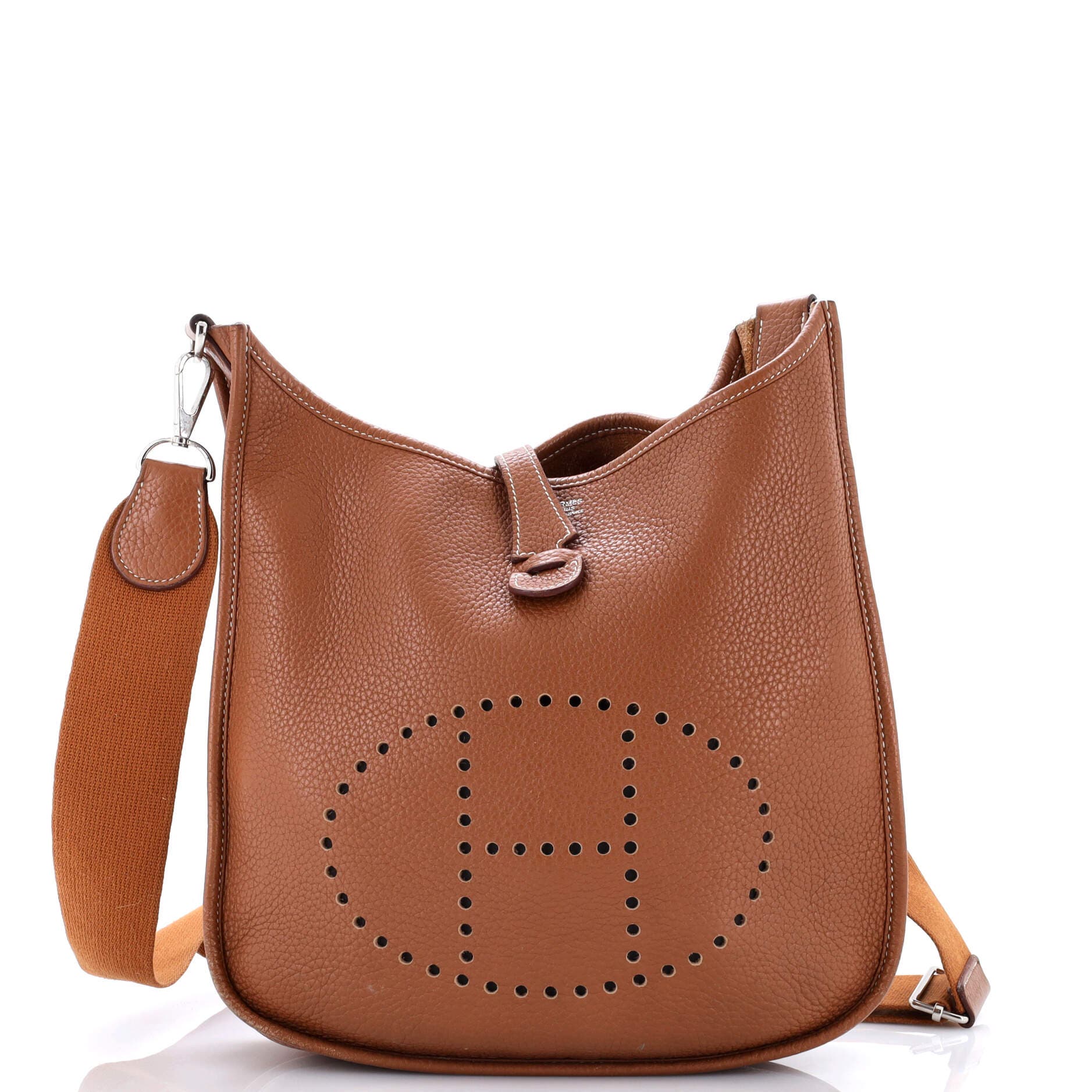 Pre-Owned Hermes Evelyne Bag Gen III Clemence PM, Main, color, Gold