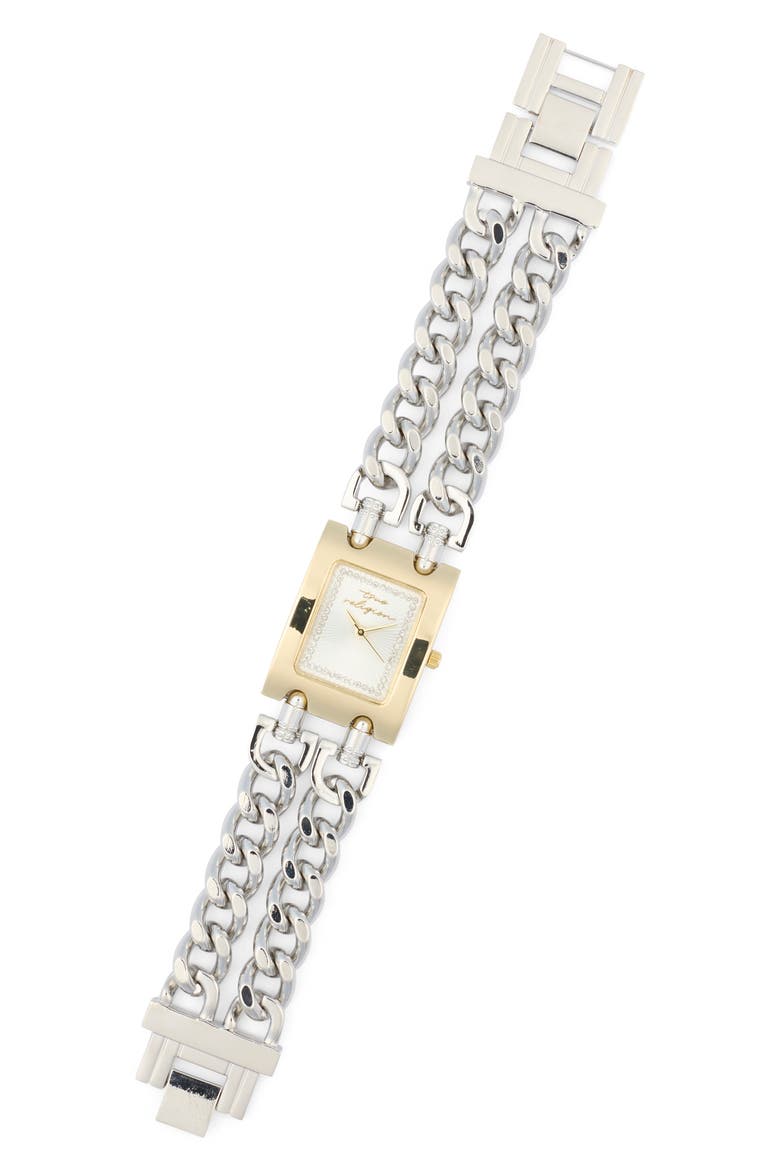 Square Bracelet Watch, 26mm, Main, color, TWO TONE