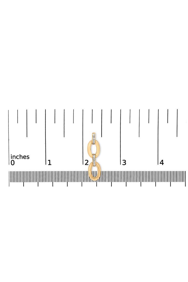 Gold Vermeil Diamond Accent Bold Oval Link Earring, Alternate, color, Silver