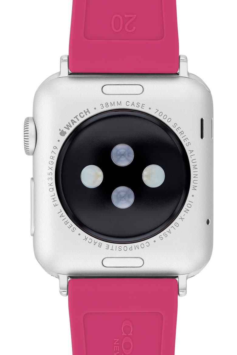 Signature C Silicone Apple Watch® Watchband, Alternate, color, PINK