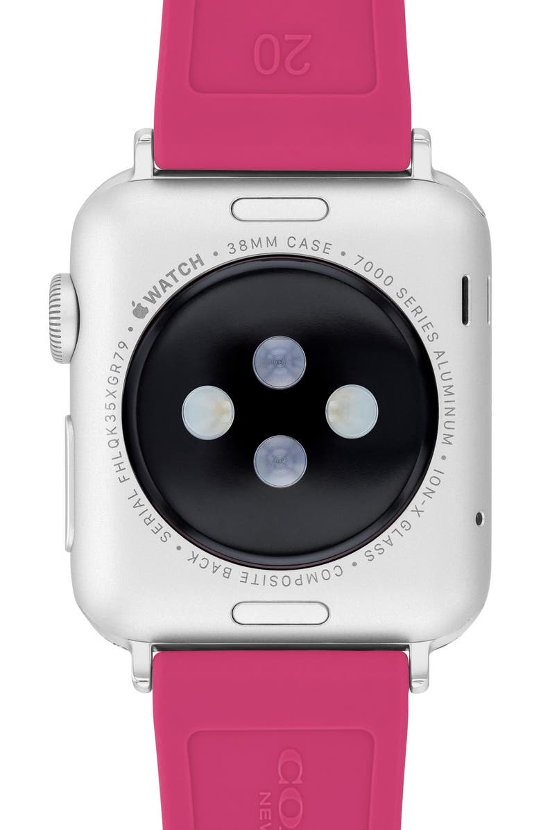 COACH Signature C Silicone Apple Watch<sup>®</sup> Watchband, Alternate, color, Pink