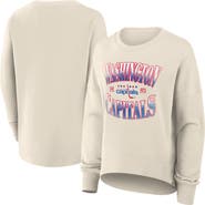 FANATICS Women's Fanatics Cream Washington Capitals Oversized Vintage Slice Pullover Sweatshirt