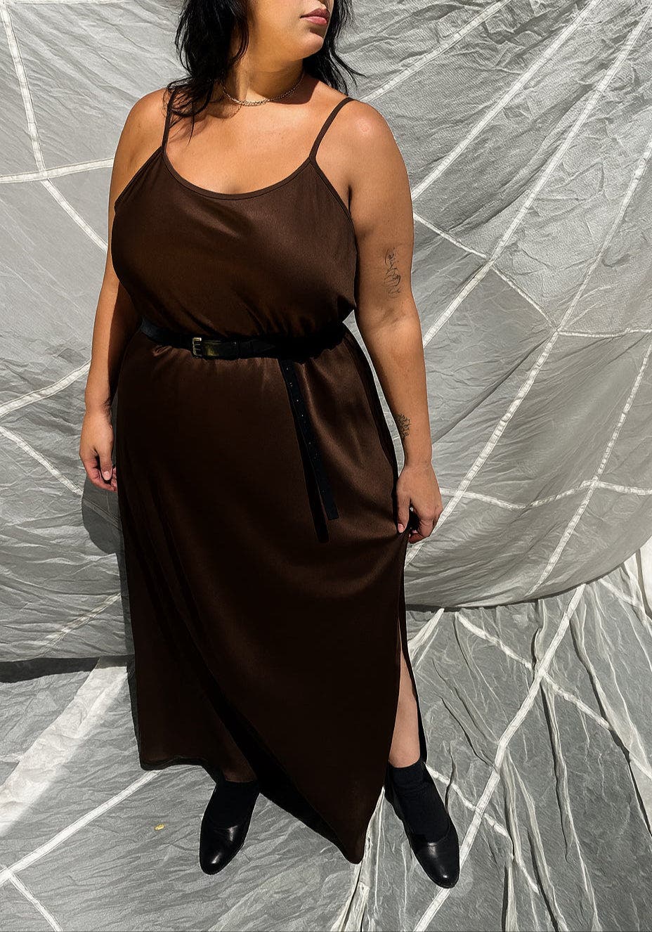 Leah Easy Satin Maxi Slip Dress - image 2