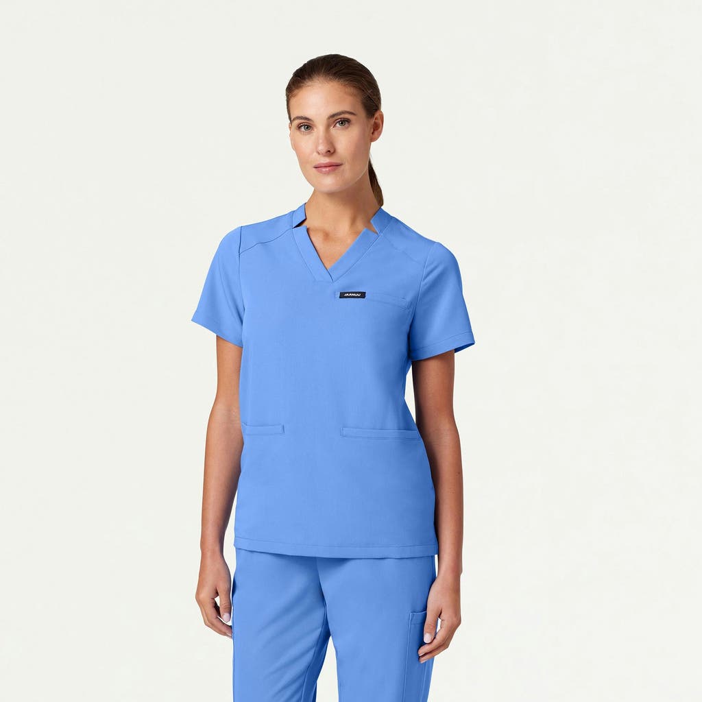 Jaanuu 3-pocket Classic Notched V-neck Scrub Top